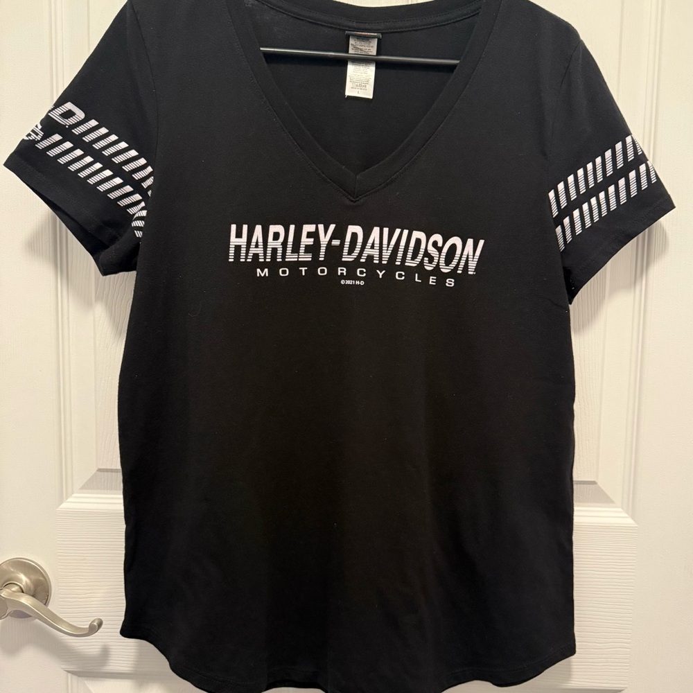 Harley-Davidson Black Tee with White Accents